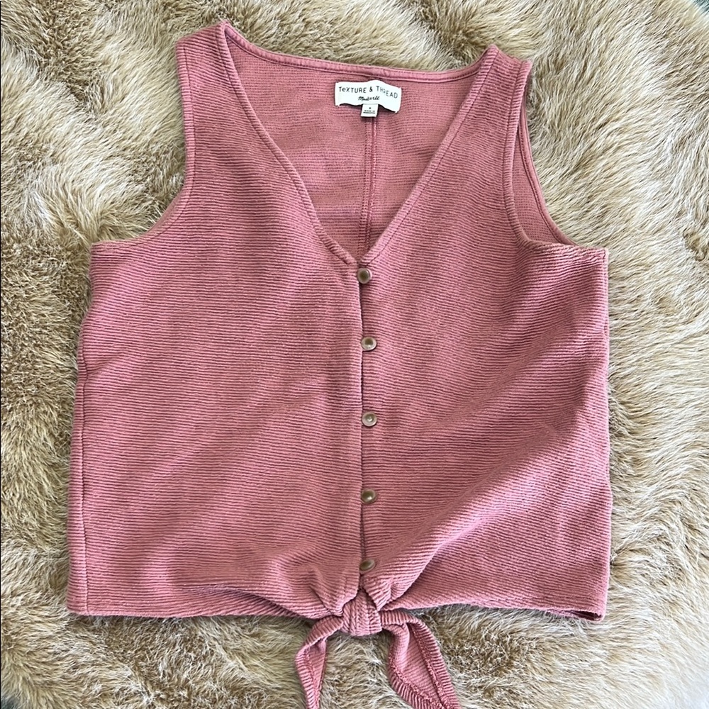 Madewell Texture & Thread pink Button-Down Top